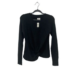 Offline By Aerie Sweater XS Long Sleeves Crew Nexk Knotted Women’s Top Black